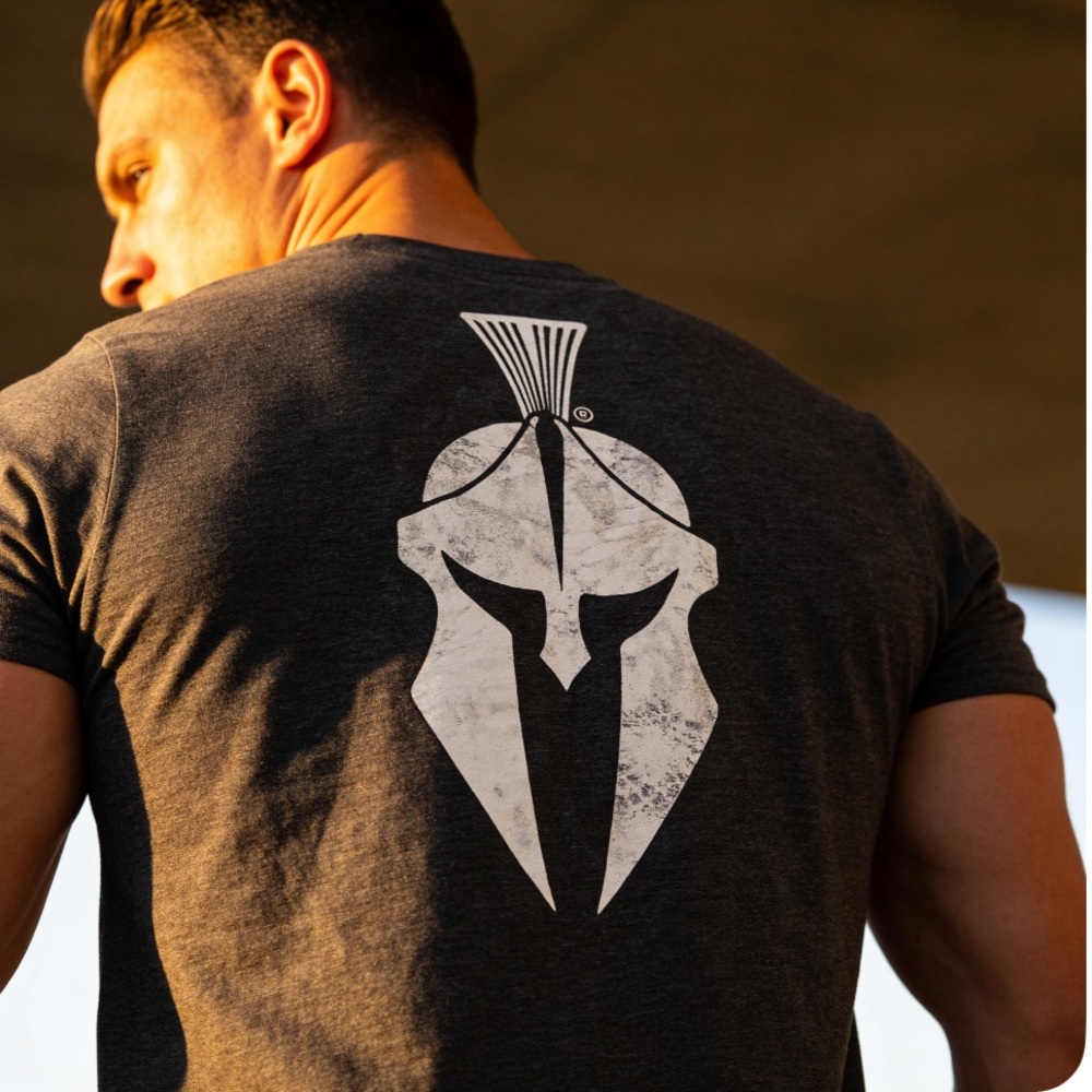 Kryptek: Mens M Blue Heather Graphic Spartan Crewneck Short Sleeve T Shirt